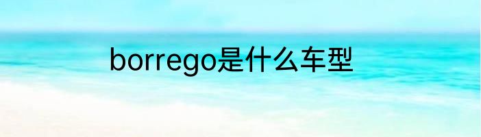borrego是什么车型
