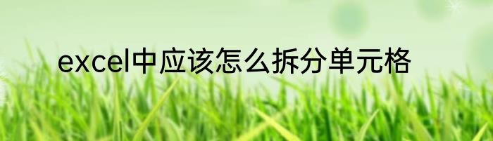 excel中应该怎么拆分单元格