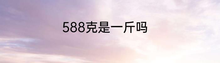 588克是一斤吗