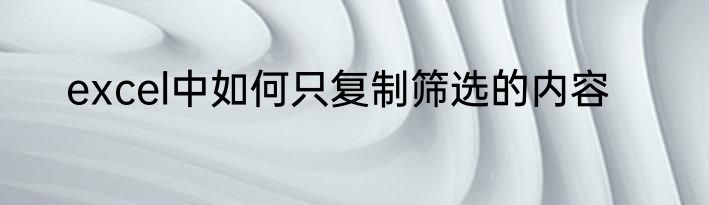 excel中如何只复制筛选的内容