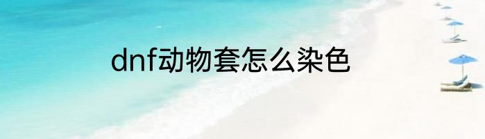 dnf动物套怎么染色