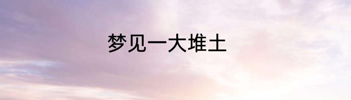 梦见一大堆土