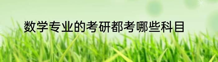 数学专业的考研都考哪些科目