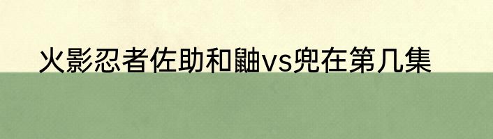 火影忍者佐助和鼬vs兜在第几集