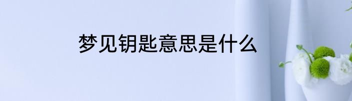 梦见钥匙意思是什么