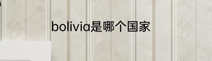bolivia是哪个国家