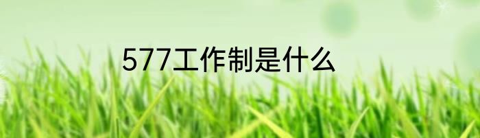 577工作制是什么