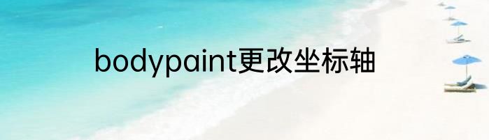 bodypaint更改坐标轴