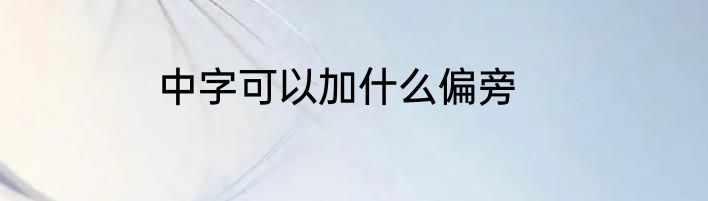 中字可以加什么偏旁