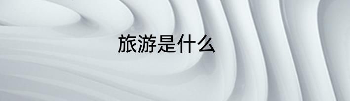旅游是什么