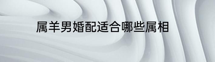 属羊男婚配适合哪些属相