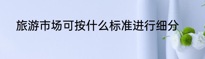 旅游市场可按什么标准进行细分