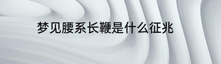 梦见腰系长鞭是什么征兆