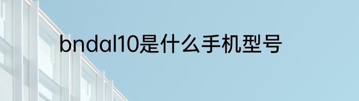 bndal10是什么手机型号