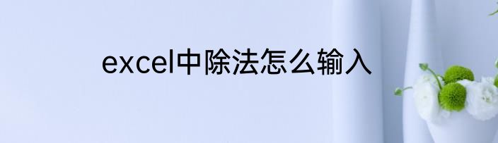 excel中除法怎么输入