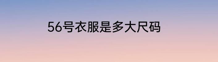 56号衣服是多大尺码