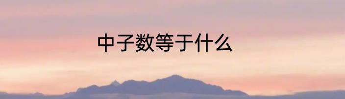 中子数等于什么