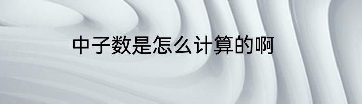 中子数是怎么计算的啊