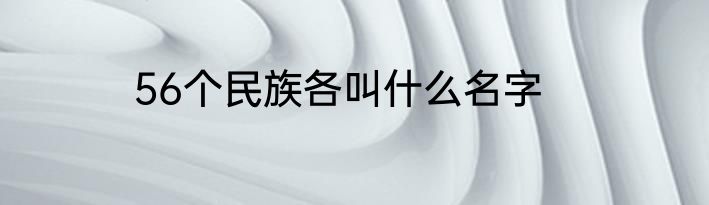 56个民族各叫什么名字