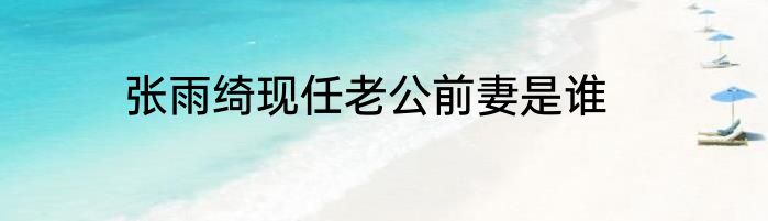 张雨绮现任老公前妻是谁