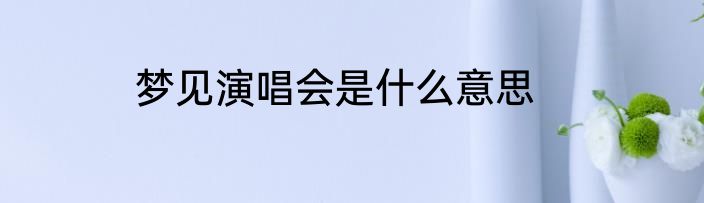 梦见演唱会是什么意思