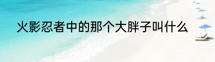 火影忍者中的那个大胖子叫什么