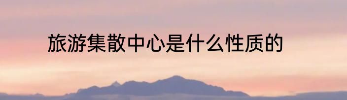 旅游集散中心是什么性质的