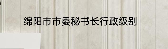 绵阳市市委秘书长行政级别