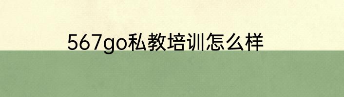 567go私教培训怎么样