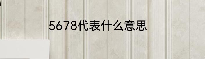 5678代表什么意思