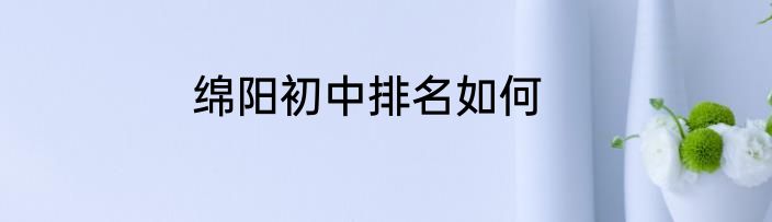 绵阳初中排名如何