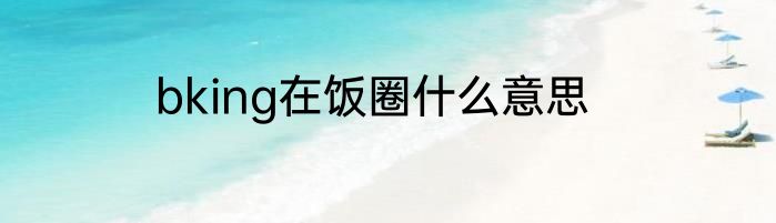 bking在饭圈什么意思
