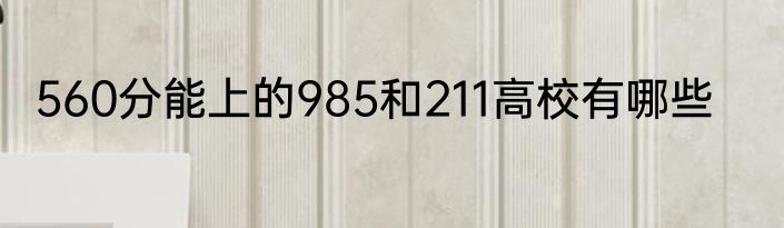 560分能上的985和211高校有哪些