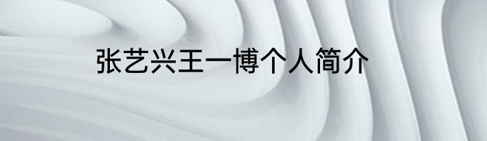 张艺兴王一博个人简介