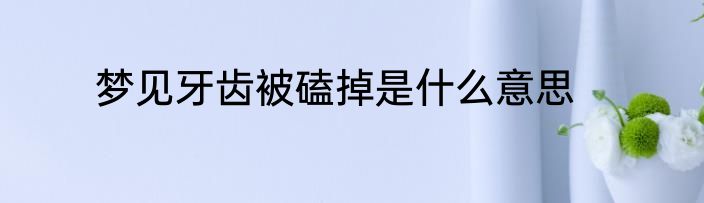 梦见牙齿被磕掉是什么意思