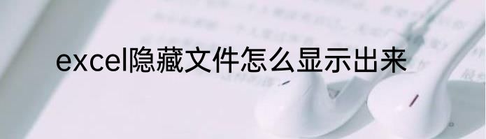 excel隐藏文件怎么显示出来