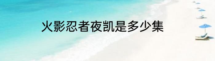 火影忍者夜凯是多少集