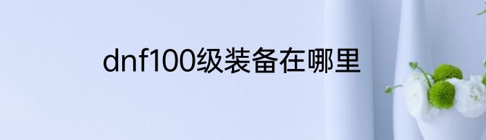 dnf100级装备在哪里