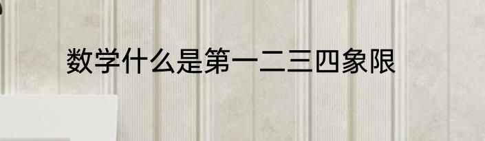 数学什么是第一二三四象限