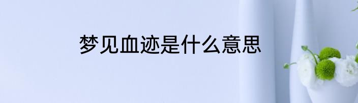 梦见血迹是什么意思
