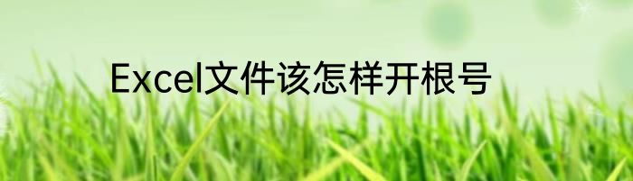 Excel文件该怎样开根号