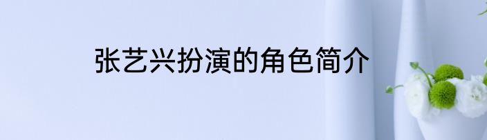 张艺兴扮演的角色简介