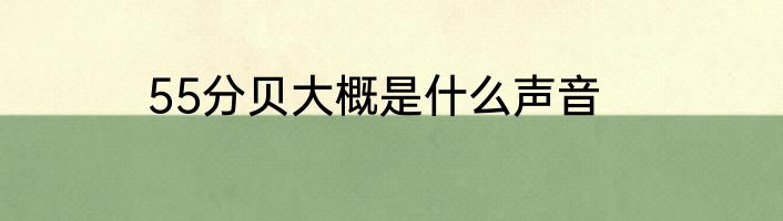 55分贝大概是什么声音