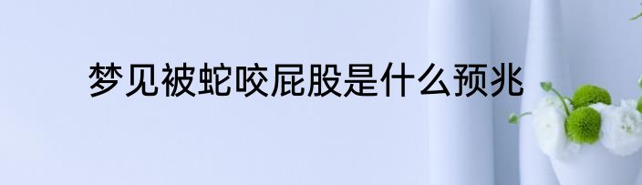 梦见被蛇咬屁股是什么预兆
