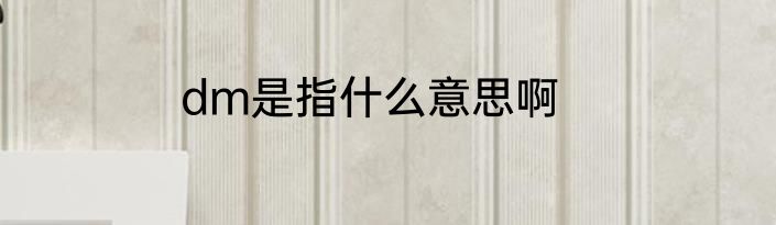 dm是指什么意思啊