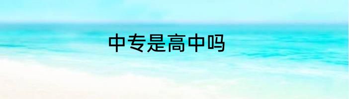 中专是高中吗