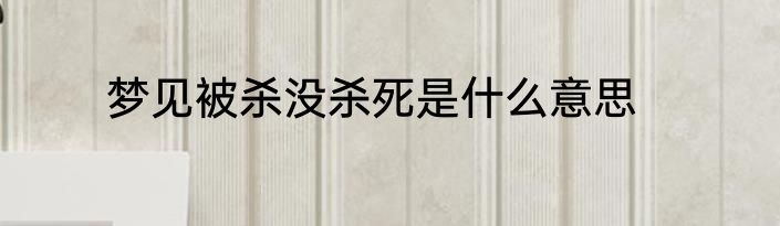 梦见被杀没杀死是什么意思