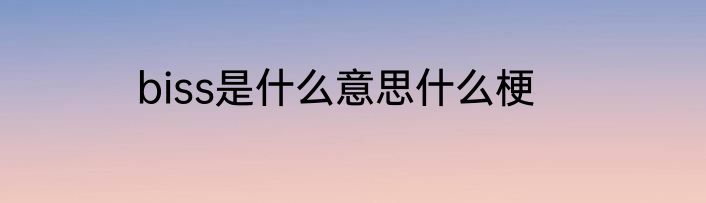 biss是什么意思什么梗