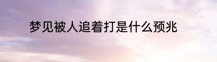 梦见被人追着打是什么预兆
