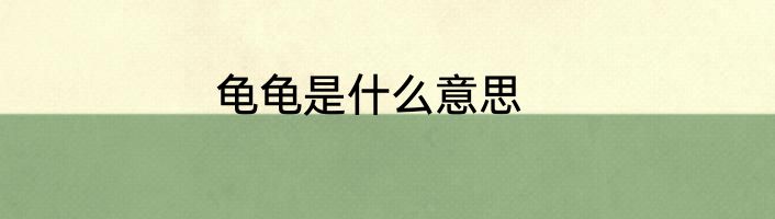 龟龟是什么意思